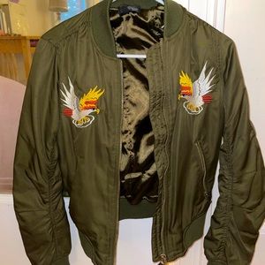 TopShop Embroidered Bomber Jacket